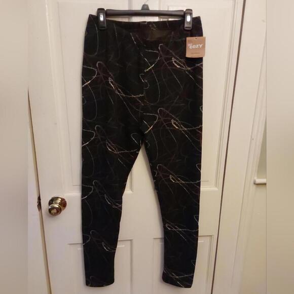 Just Cozy XL winter multicolored leggings NWT - Picture 2 of 9